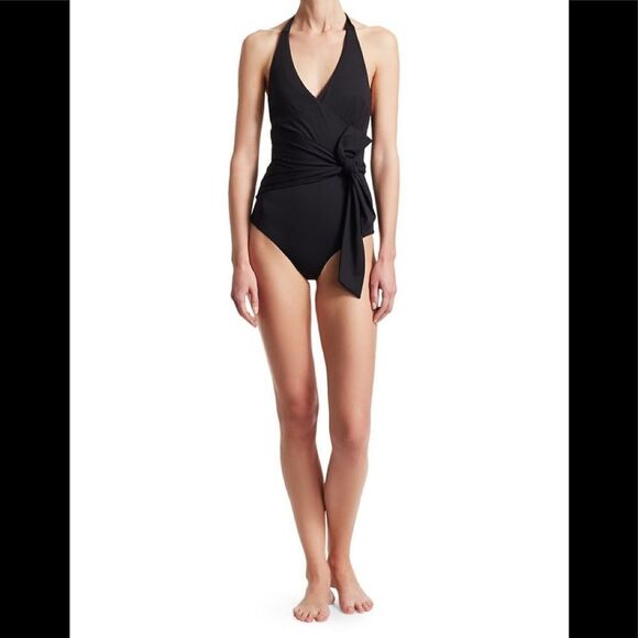 NWT Onia Black Elena Tie-Front One-Piece Swimsuit Slimming Sexy & Classic. XS - Picture 6 of 16